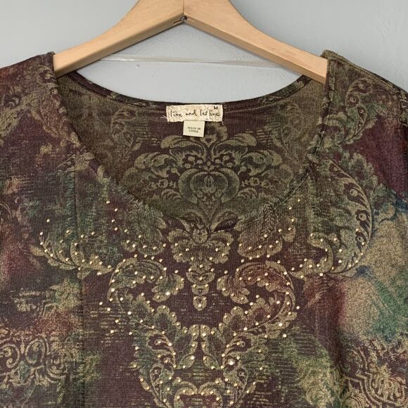 Fairy Grunge Size Medium Boho Embellished Asymmetrical Sweater Tunic Goblincore - Picture 3 of 7